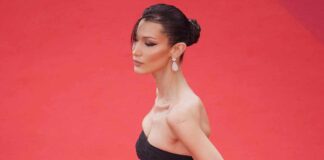 Bella Hadid Exudes Raunchiness As She Bares Her B**bs In An Alluring Off-Shoulder LBD With Keyhole Neckline - Check Out