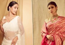 Hina Khan’s Minimalistic & Sheer White Saree Or Mouni Roy’s Gorgeous Rani Pink Royal Kanjeevaram Look – Vote For Your Favourite Desi Diva