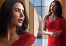 Sonam Bajwa's Red Hot Saree Look Can Inspire All The Married Ladies Out There To Add Sensuality To Their Traditional Karwa Chauth Look - Check Out!