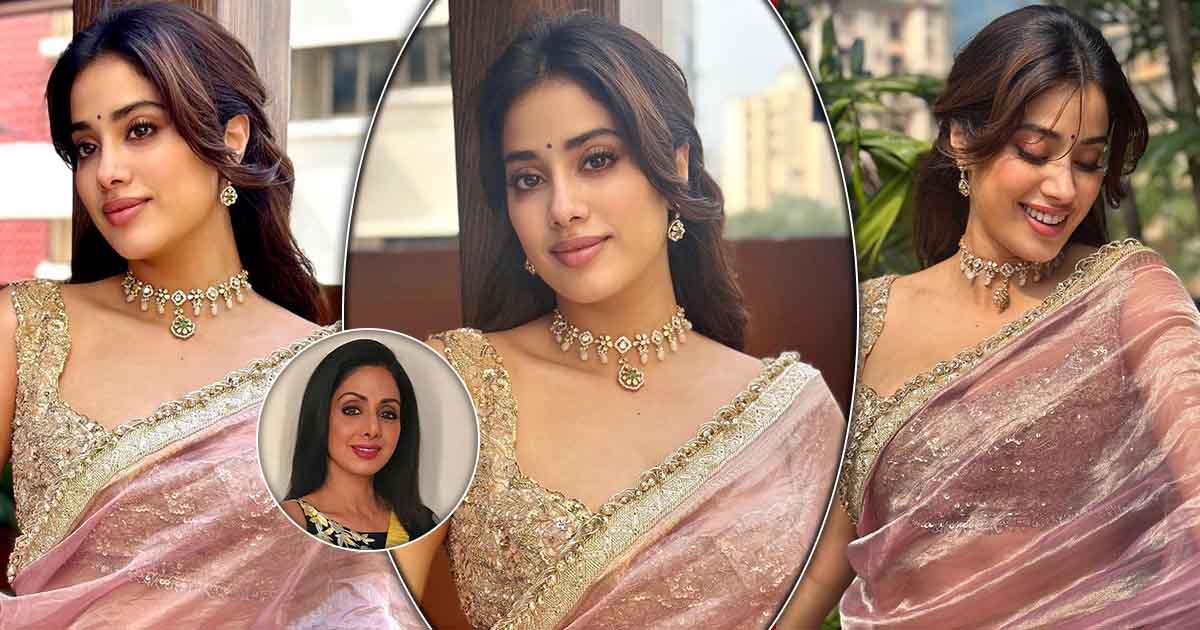 Janhvi Kapoor Goes Ethnic With Sheer Organza Lilac Saree, We Bet This Look Will Remind You Of Her Superstar Mother Sridevi. 