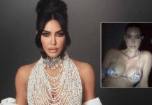 Kim Kardashian Glows Like Never Before In The Tiniest Rhinestone Bikini Top & The Price Of That Skimpy Bra Might Leave You Breathless