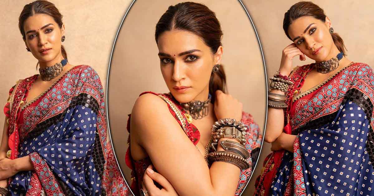 Kriti Sanon Exudes Boho Vibes In Block Printed Saree Teamed With Chunky Jewellery; Fashionistas, Are You Taking Notes?