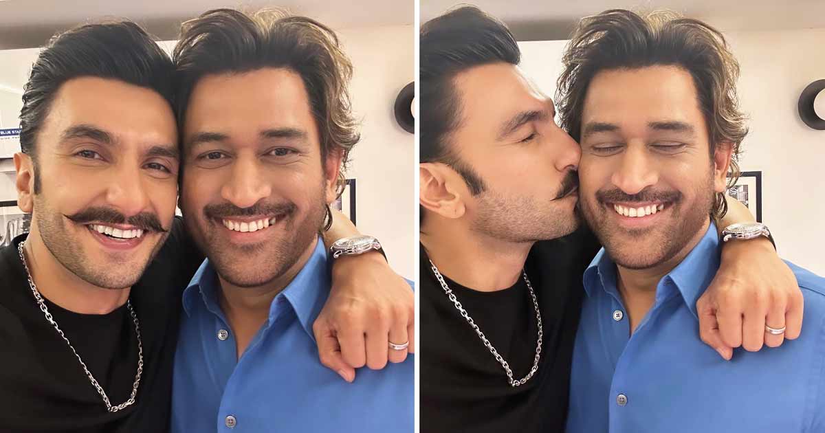 Ranveer Singh Plants A Peck On MS Dhoni's Cheeks As He Calls Him 'Mera Mahi' & Shares A Picture Tagging Him As GOAT
