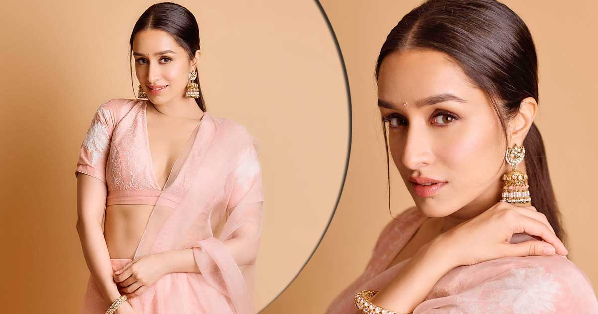 Shraddha Kapoor Proves ‘Why Burn A Patakha When You Can Be One’ In This Graceful Plunging Neckline In Blush-Pink-Toned Lehenga With Minimal Embroidery, Check Out!