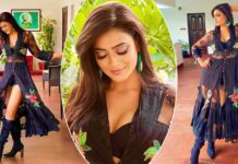 Shweta Tiwari Once Proved She's A 'Santoor' Mom As Did A Spin In Heels Flaunting Her Toned Legs & Busty Assets In A Sheer Embroidered Cover-Up Shrug