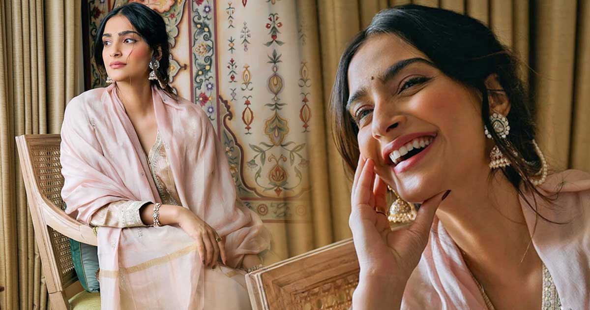 Sonam Kapoor Oozes Royal Elegance By Pairing Polki Jewelry With A 20K Blush Ethnic Ensemble That Will Make You Shine This Festive Season