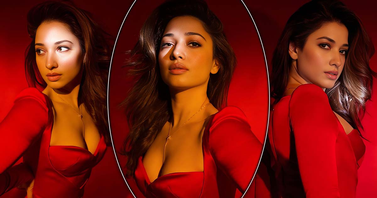 Tamannaah Bhatia Goes Classic With Red Dress Adding Own Sultry Spin With Bodice Top In New Pics, Check Out Pics That's Soaring Temperature!