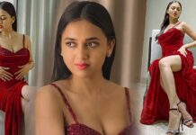 Tejasswi Prakash Once Captivated The Internet By Flaunting Her Busty Assets & Toned Legs In A Sensual Low-Cut Red Gown - Doesn’t She Look As Spicy As A Hot Chilly!