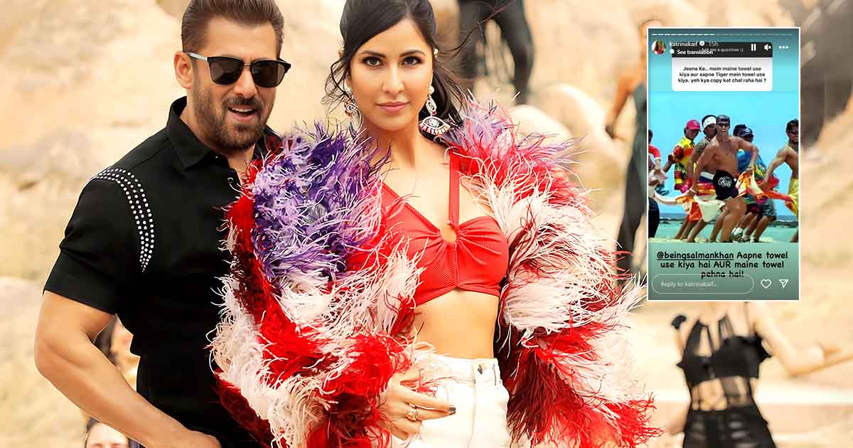 Katrina Kaif Calls Salman Khan Confused & Bites His Tat After Bhaijaan Embraces Her For Towel Scene Calling Her 'Copy Kat'