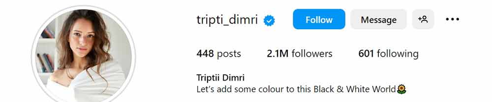 Animal Fame Tripti Dimri’s Instagram Grows By More Than 3X Followers Amid The Blockbuster Run Of Ranbir Kapoor-Led At Box Office