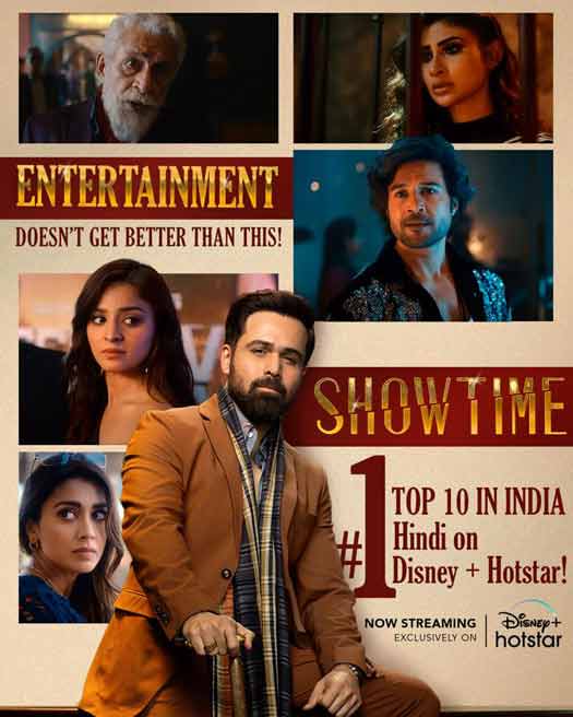 'Showtime' trends on #1 in India in Hindi on Disney+ Hotstar